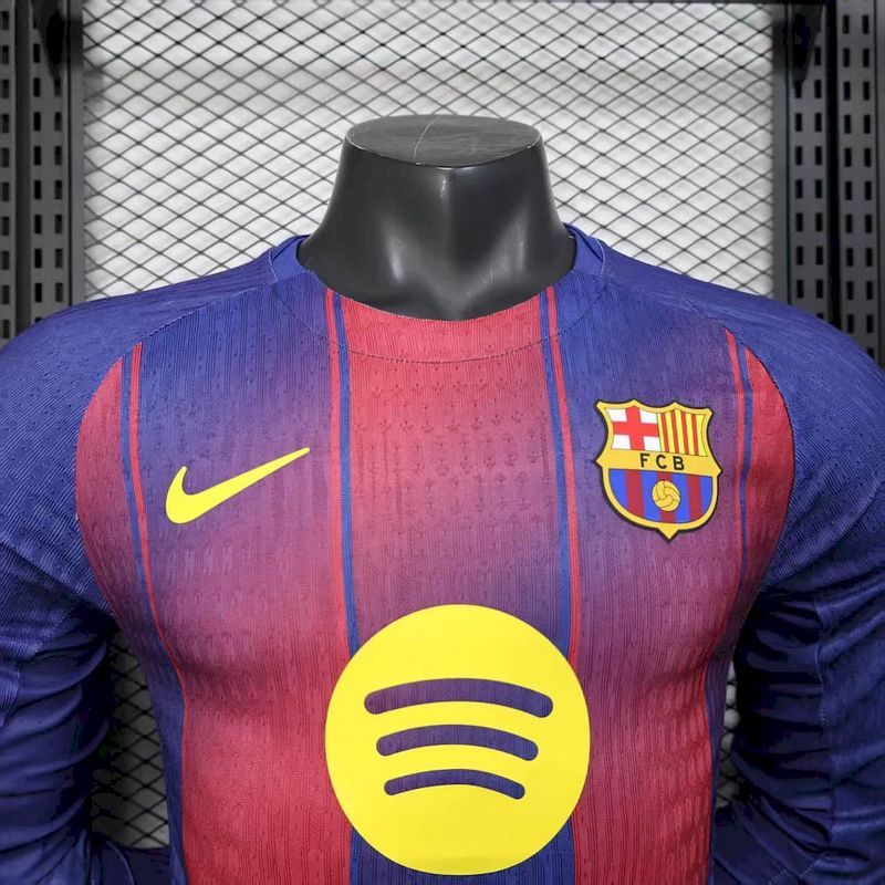 Barcelona 25/26 Home Player Jersey - Long Sleeve